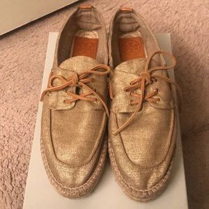 Tory Burch Gold Espadrilles